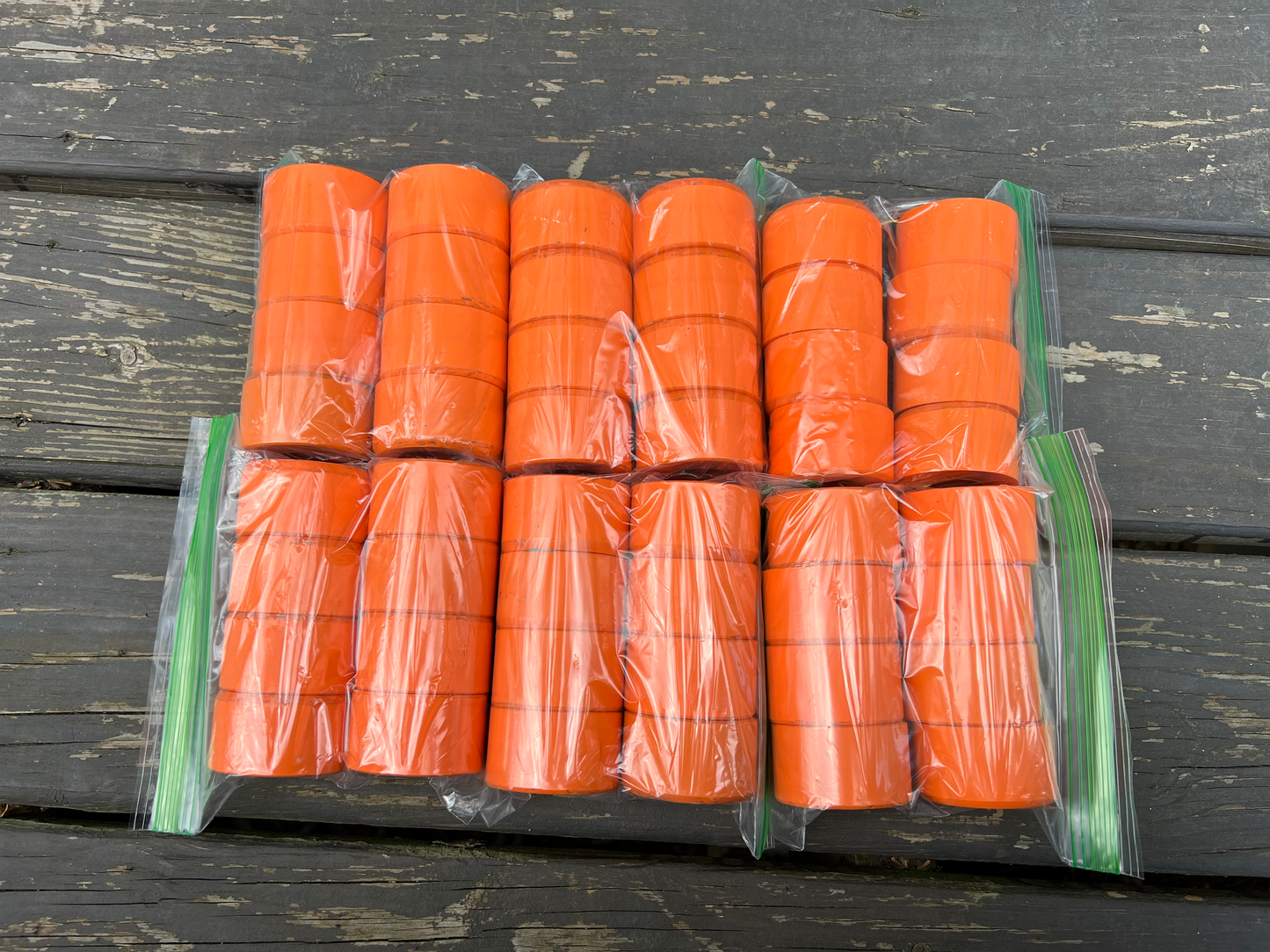 RESURFACED Vintage Vanathane Rental Skate Wheels (Orange) Set of 8