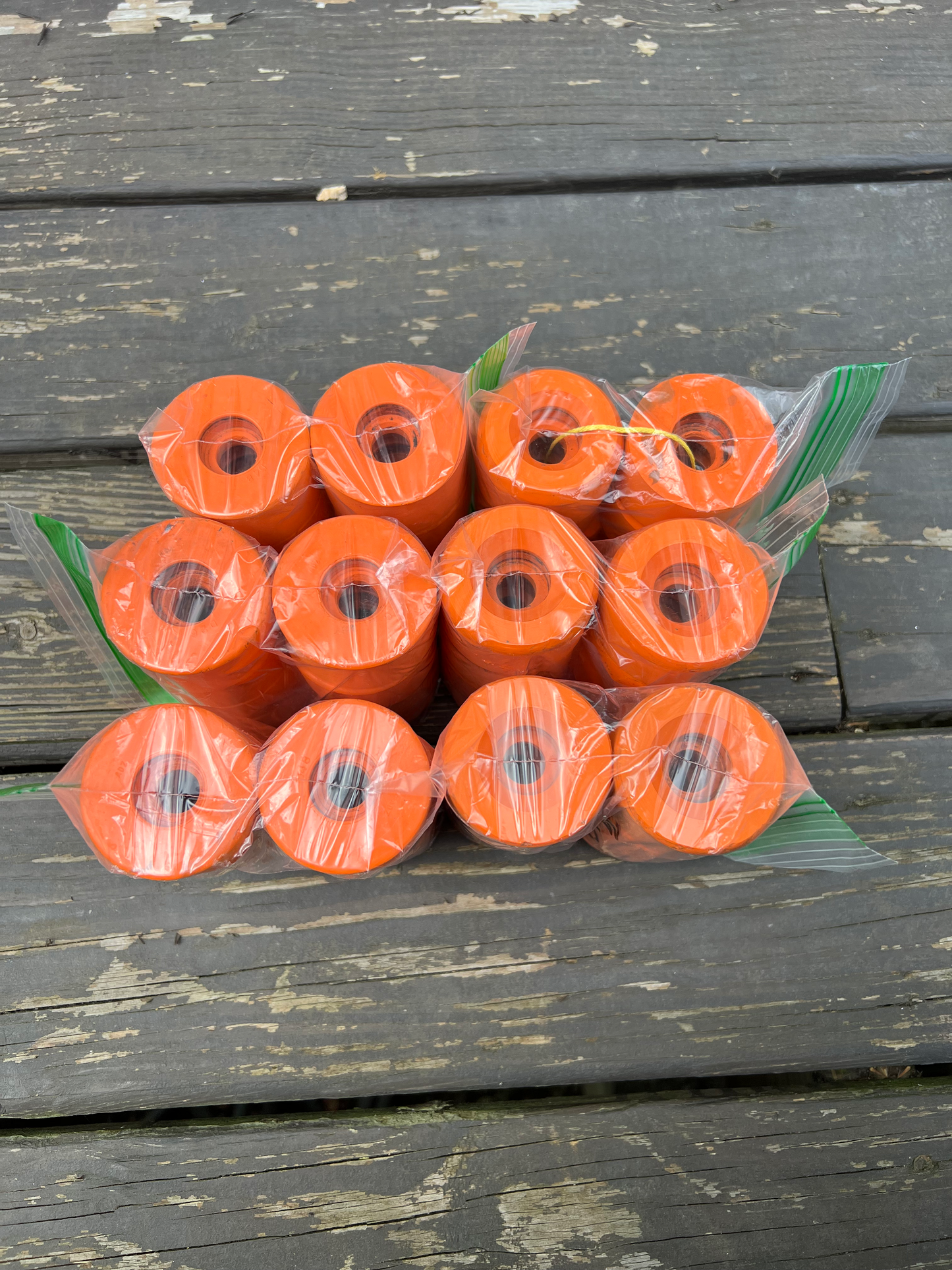 RESURFACED Vintage Vanathane Rental Skate Wheels (Orange) Set of 8